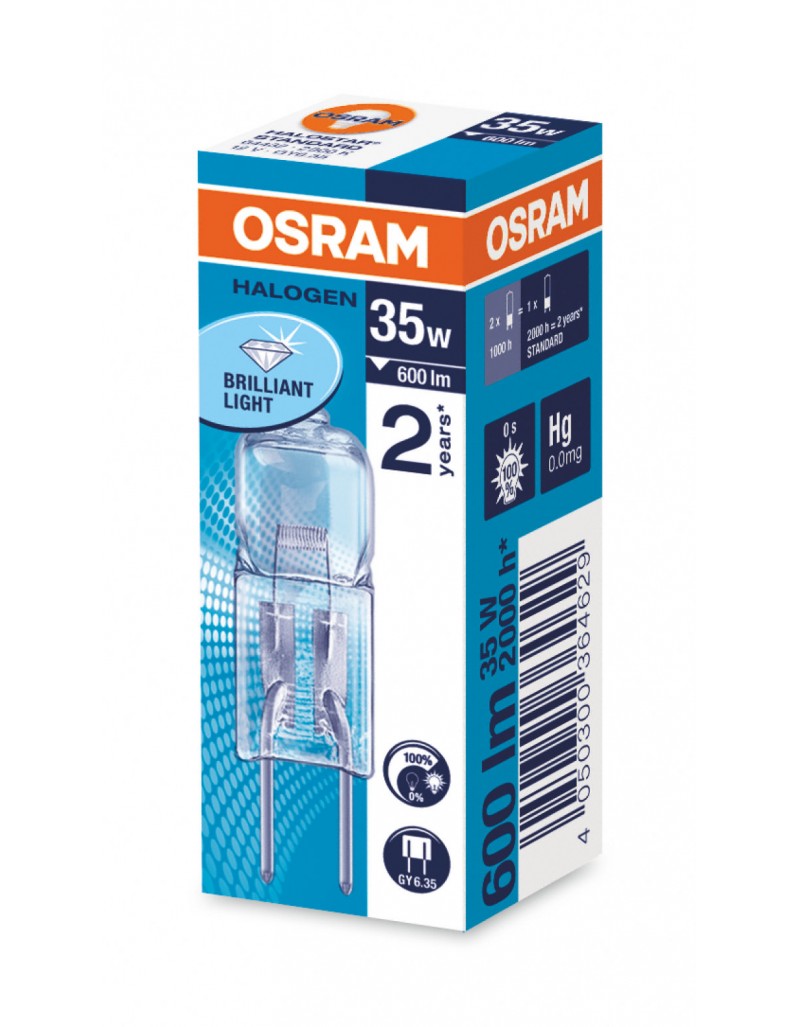 10 Stück Osram Halostar 64432 Halogen-Stiftsockellampe GY6,35 12Volt 35Watt 